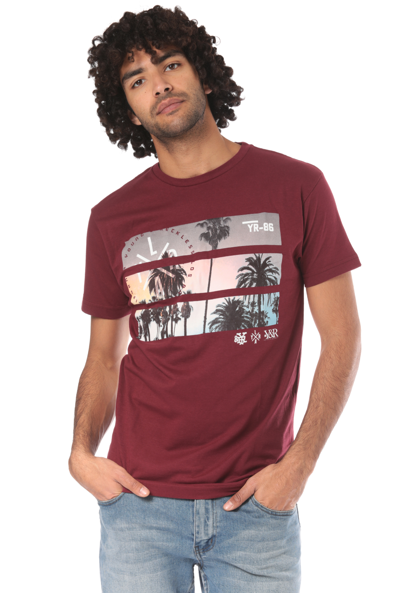 Young and Reckless Split View T-Shirt burgundy S