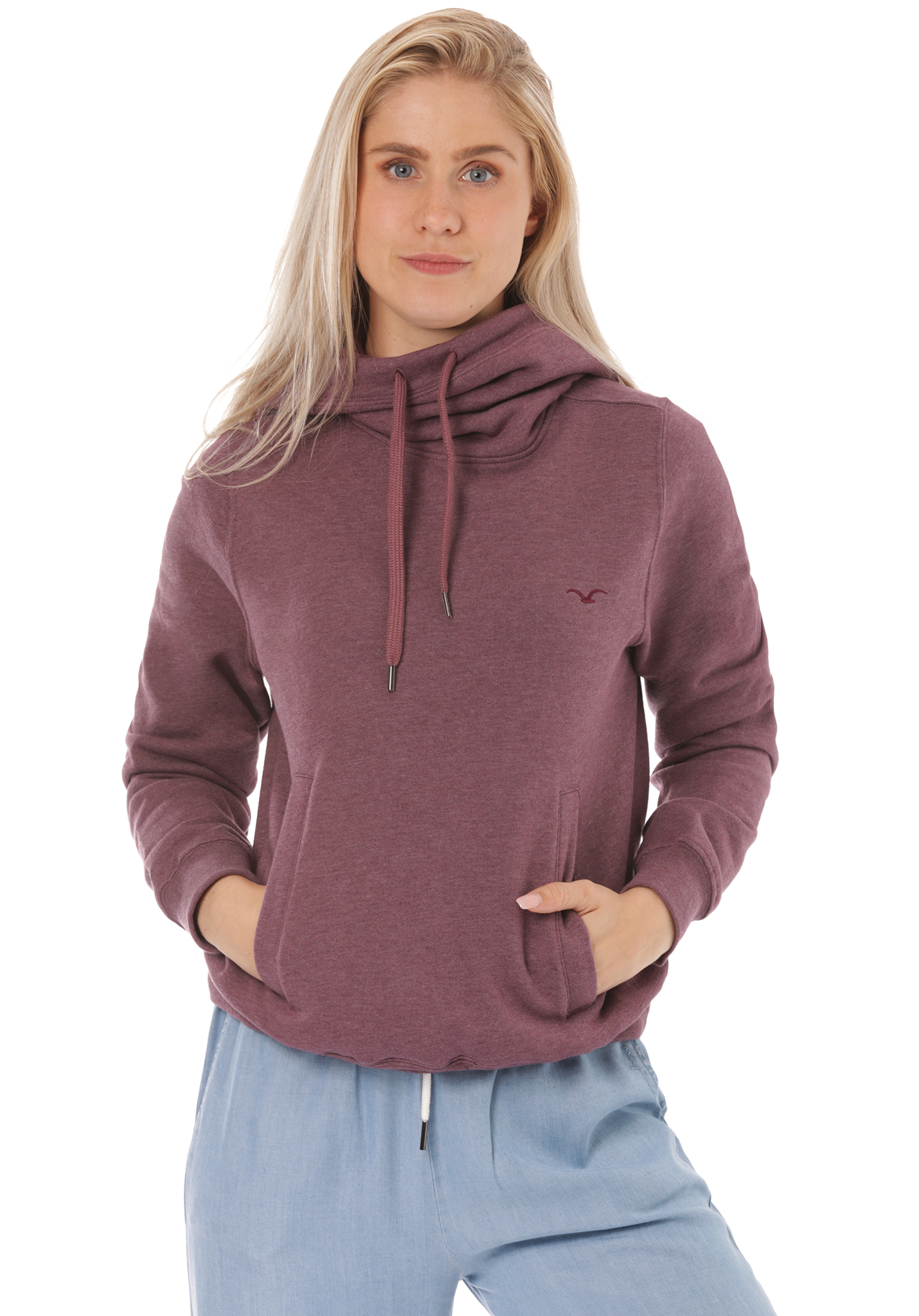 Cleptomanicx High Collar Hoodies heather crushed violet S