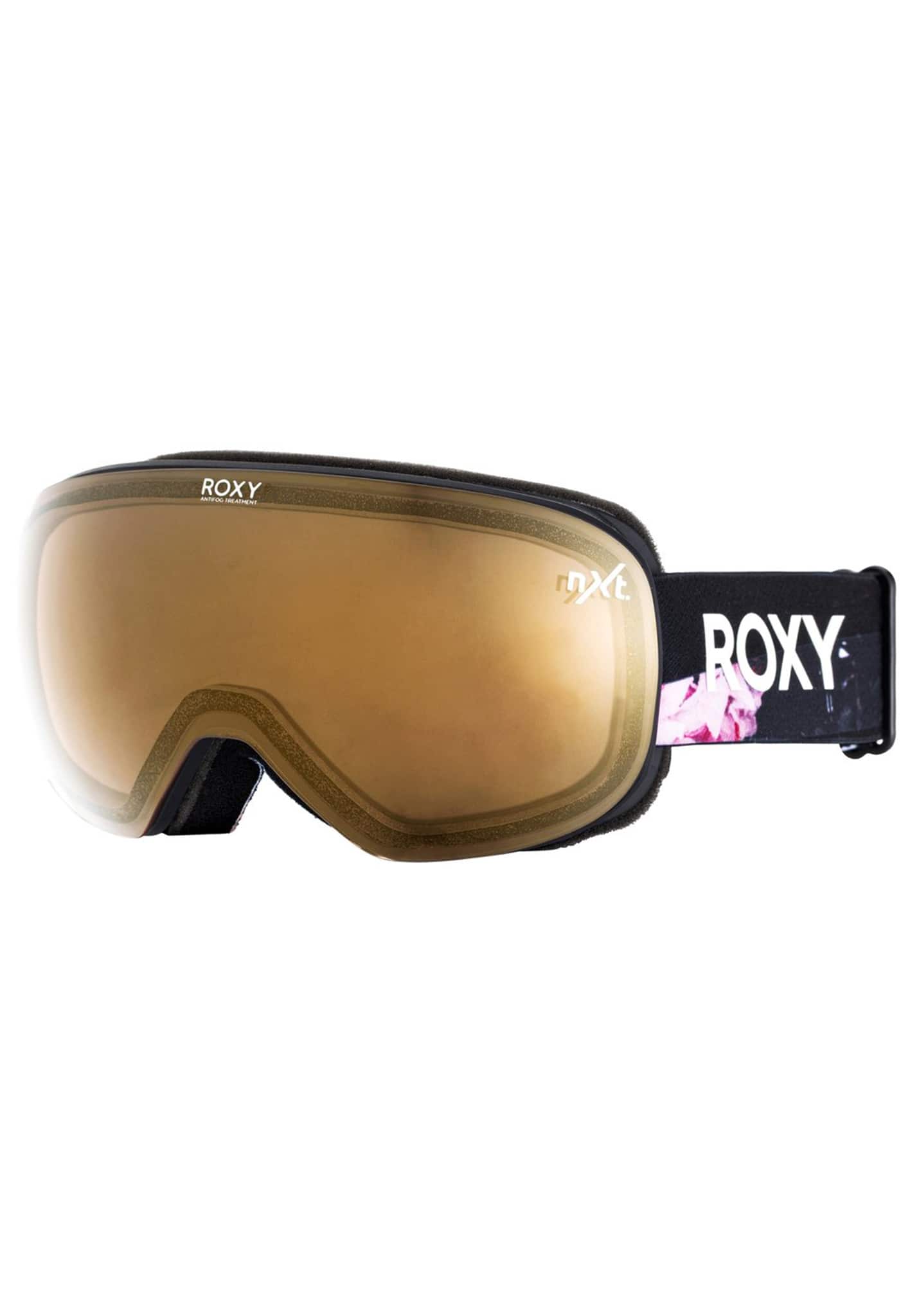 Roxy Popscreen Snowboardbrillen echte schwarze blühende party One Size