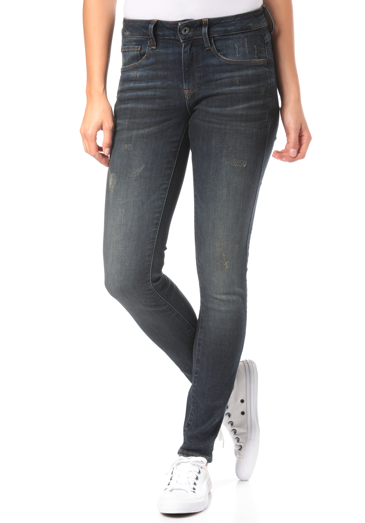 G-Star 3301 Deconst Mid Skinny Skinny Jeans weiß 27/32