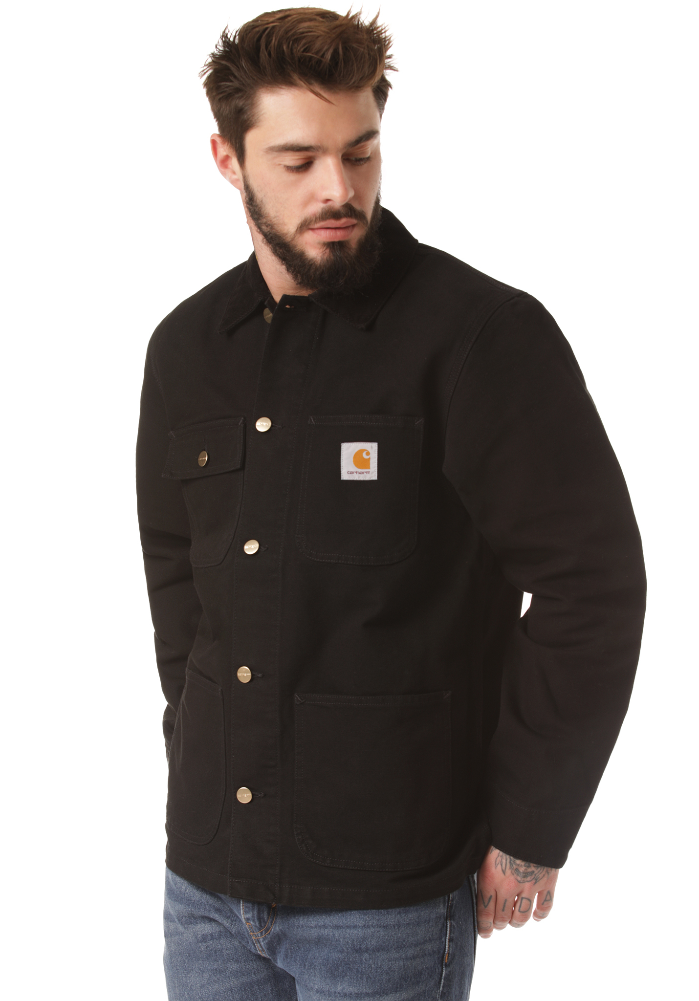 Carhartt WIP Michigan Coat Hemd black rinsed XXL