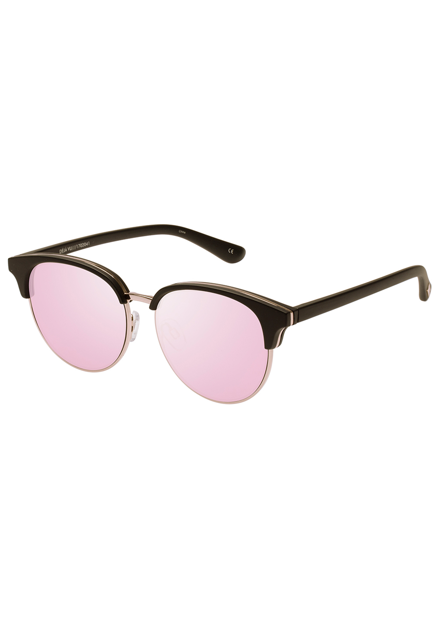Le Specs Déja Vu Sonnenbrillen schwarzer gummi / pfirsichfarbene revo-spiegelscheibe One Size