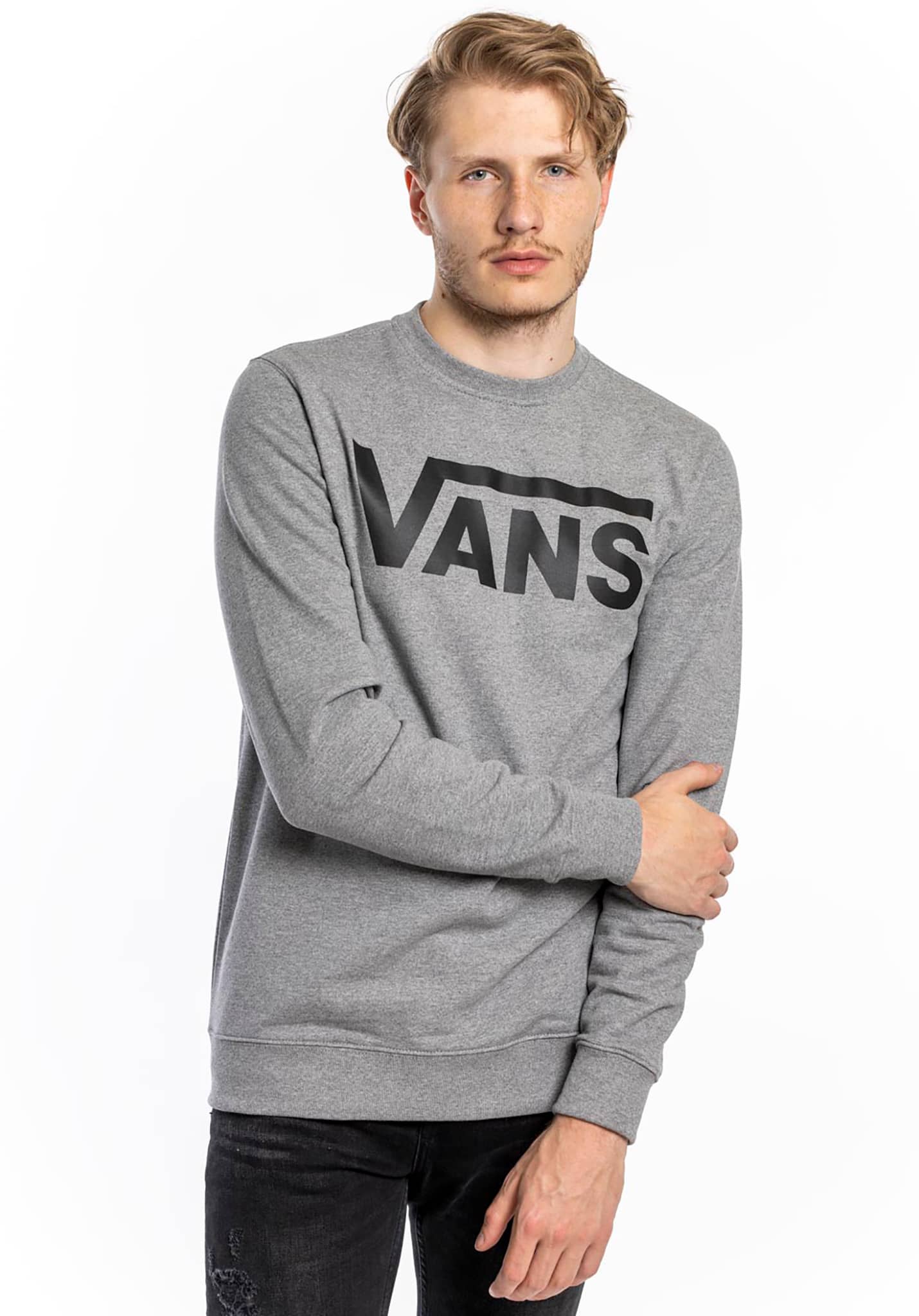 Vans Classic Crew II Sweatshirt zement heather/schwarz S