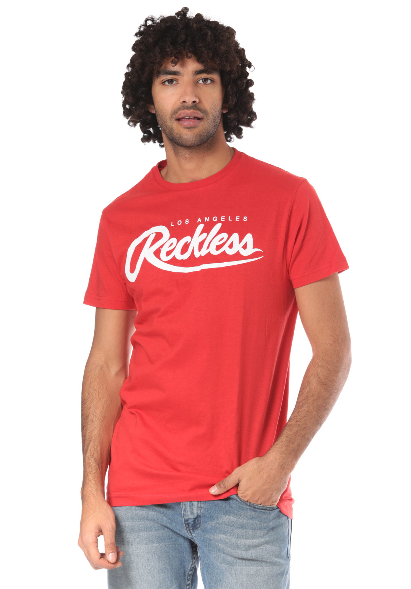 Young and Reckless Big R Script T-Shirt red XL