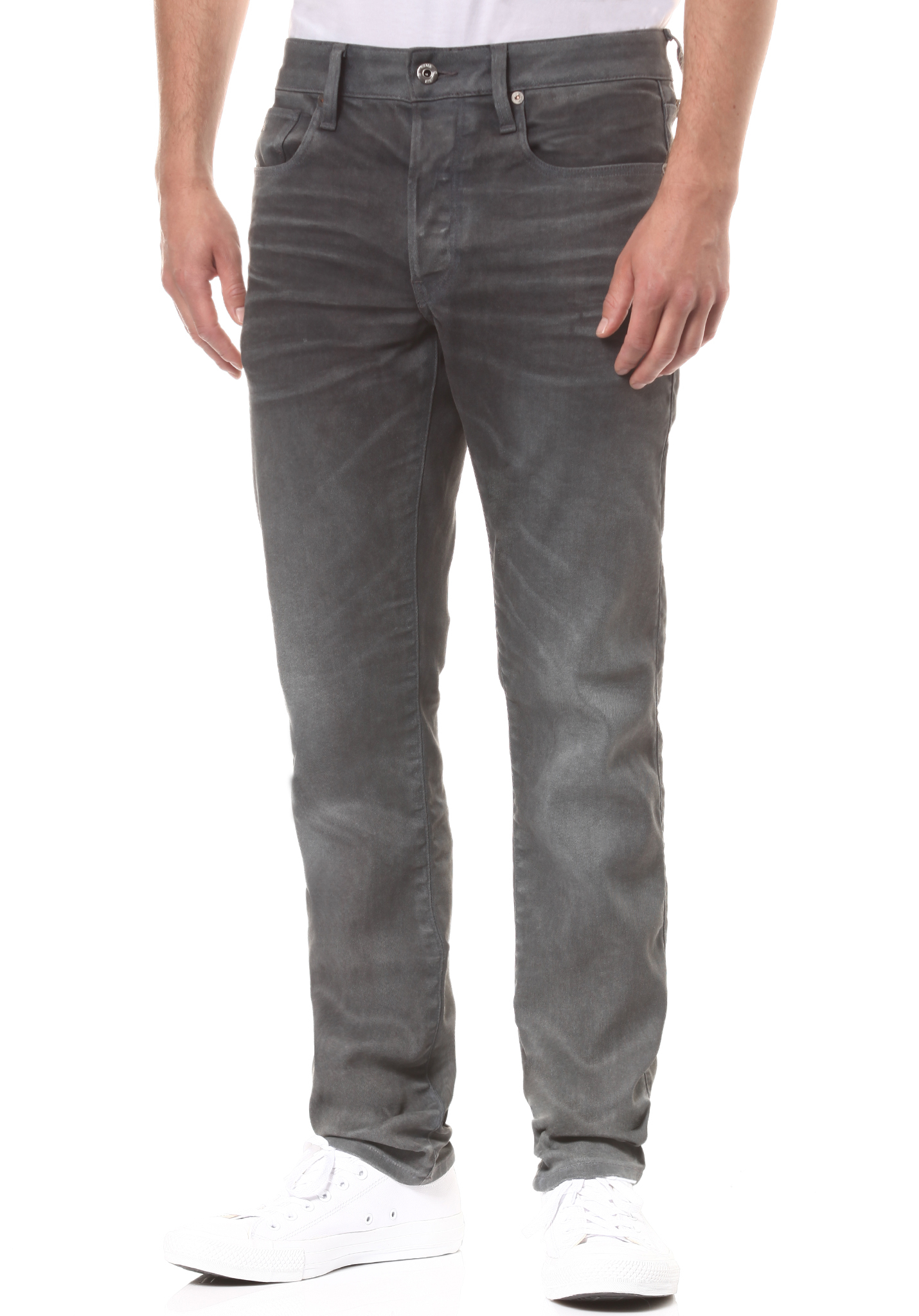 G-Star 3301 Slim-Loomer Grey R Stretch Jeans gealtert 35-38