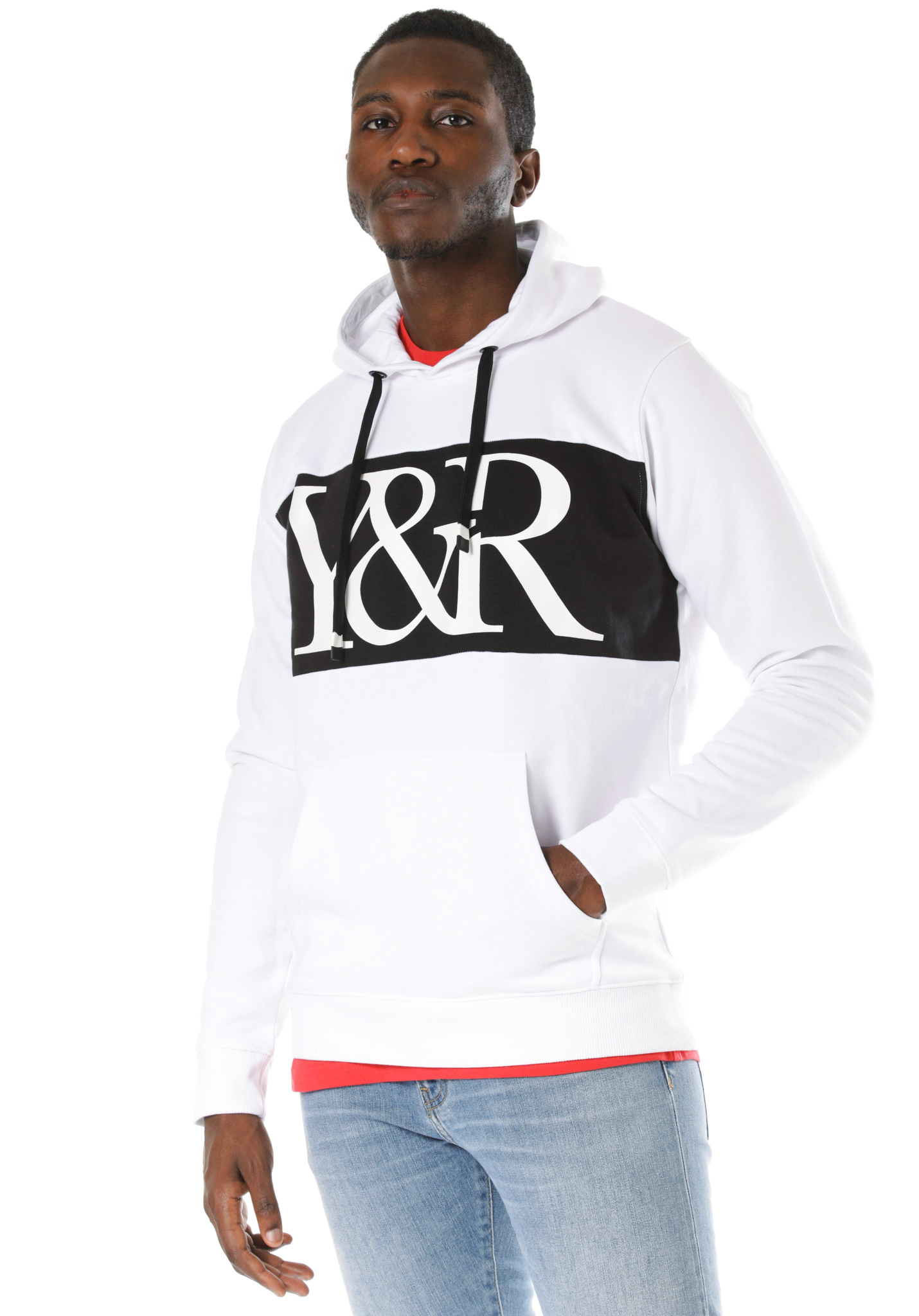 Young and Reckless Hybrid Hoodie white-black L