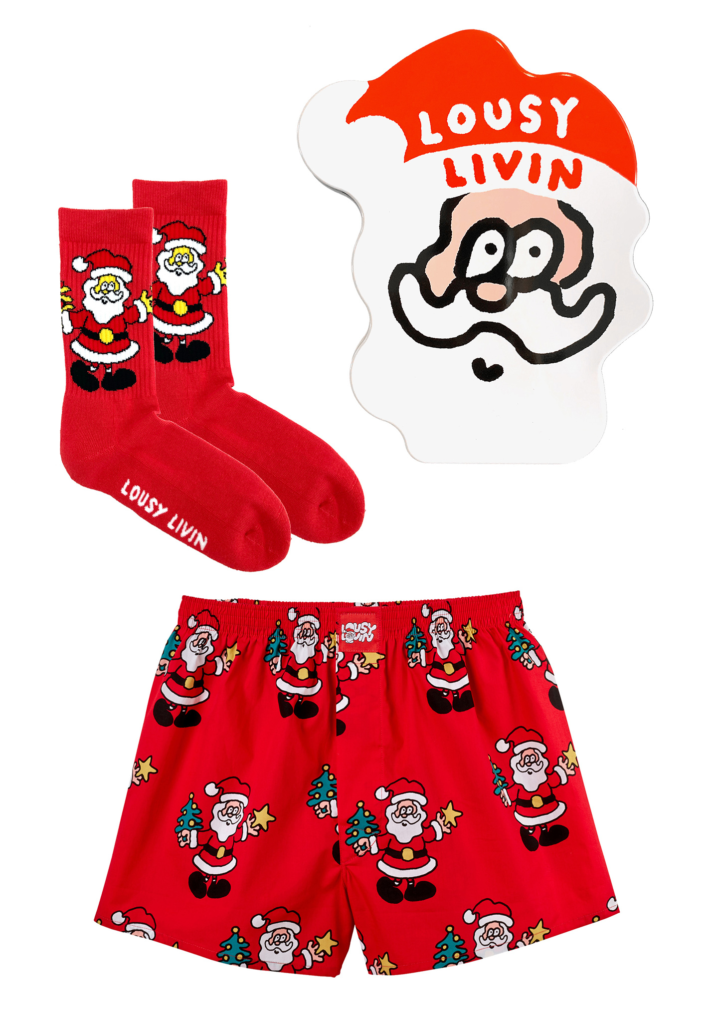 Lousy Livin Santa & Santa Socks Unterwäsche red XL