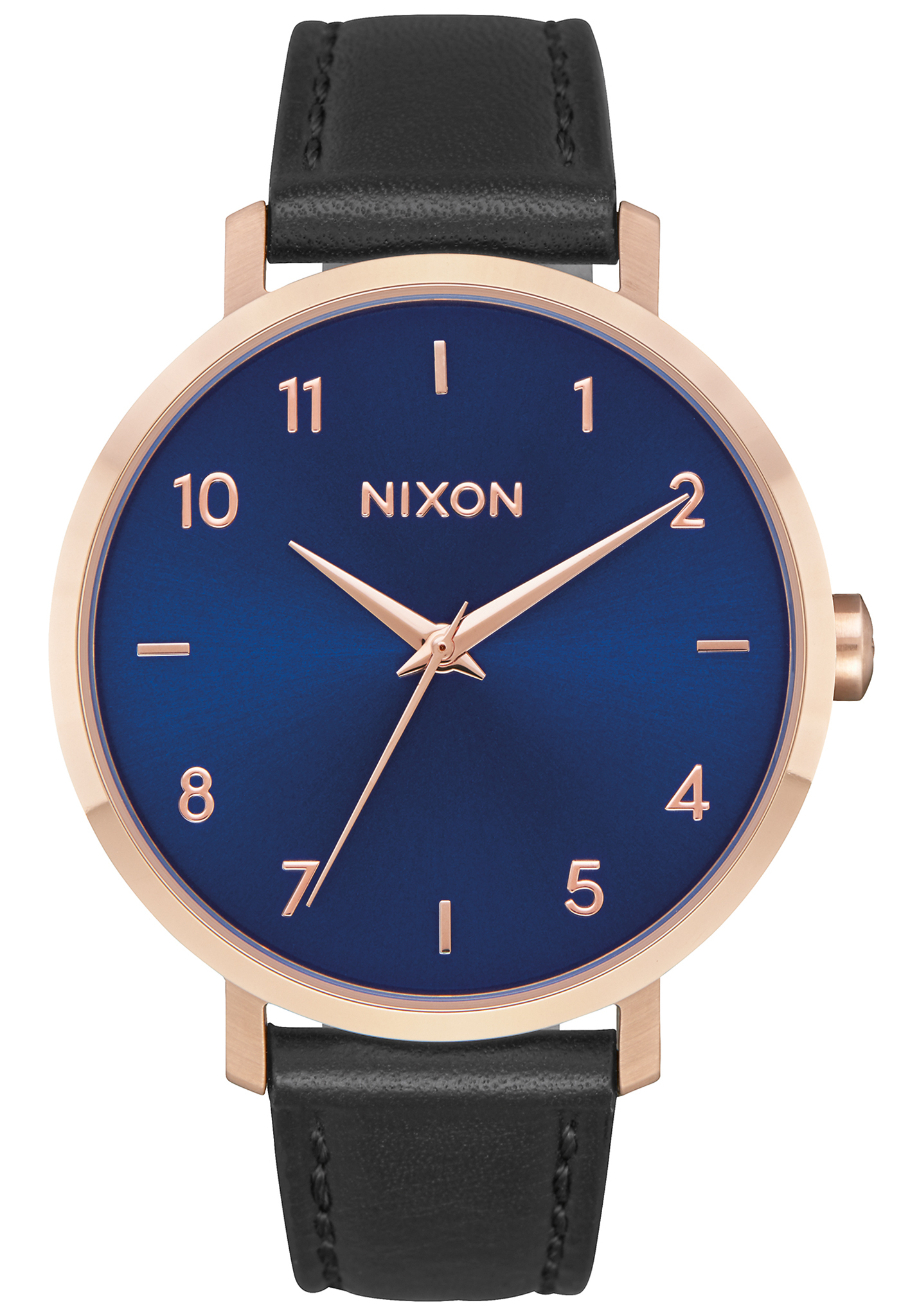 Nixon Arrow Lthr Uhr roségold / indigo / schwarz One Size
