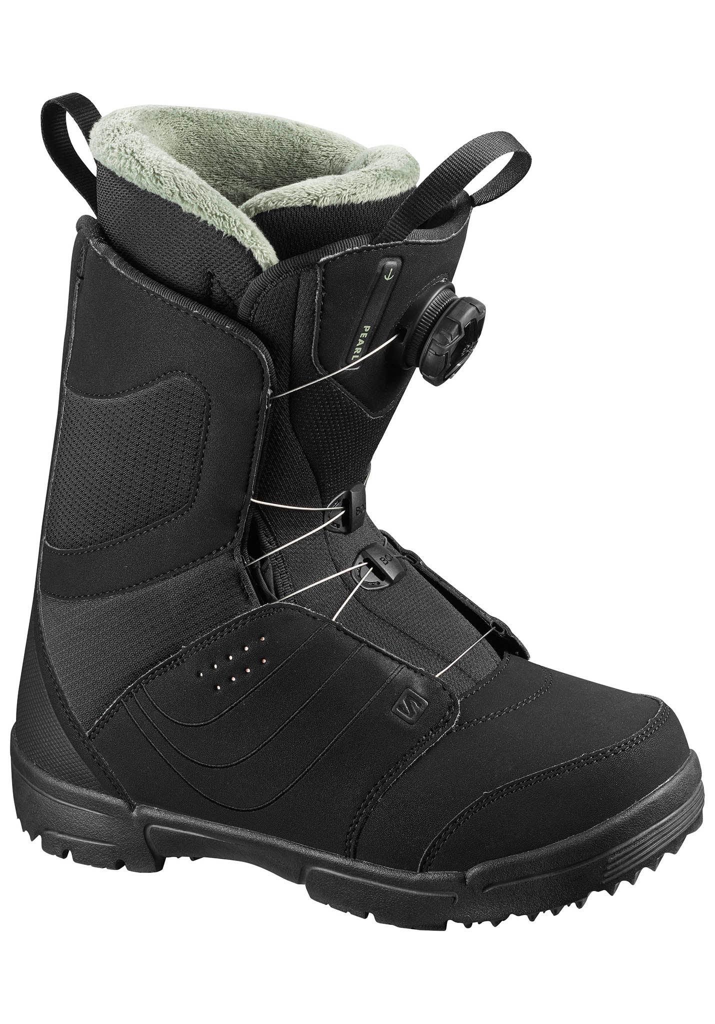 Salomon Pearl Boa Freeride Snowboard Boots schwarz/schwarz/tropischer pfirsich 40