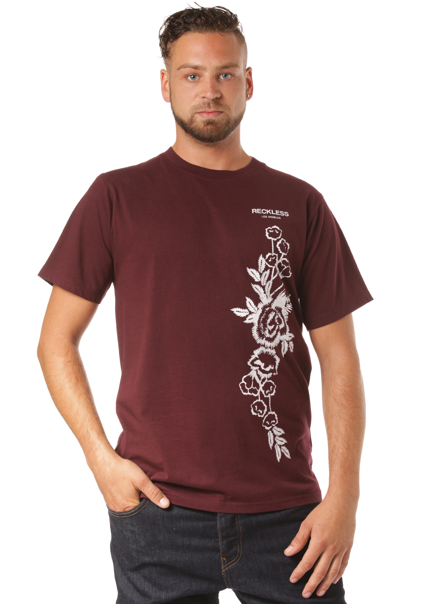 Young and Reckless Classic Rosebud T-Shirt burgundy XXL