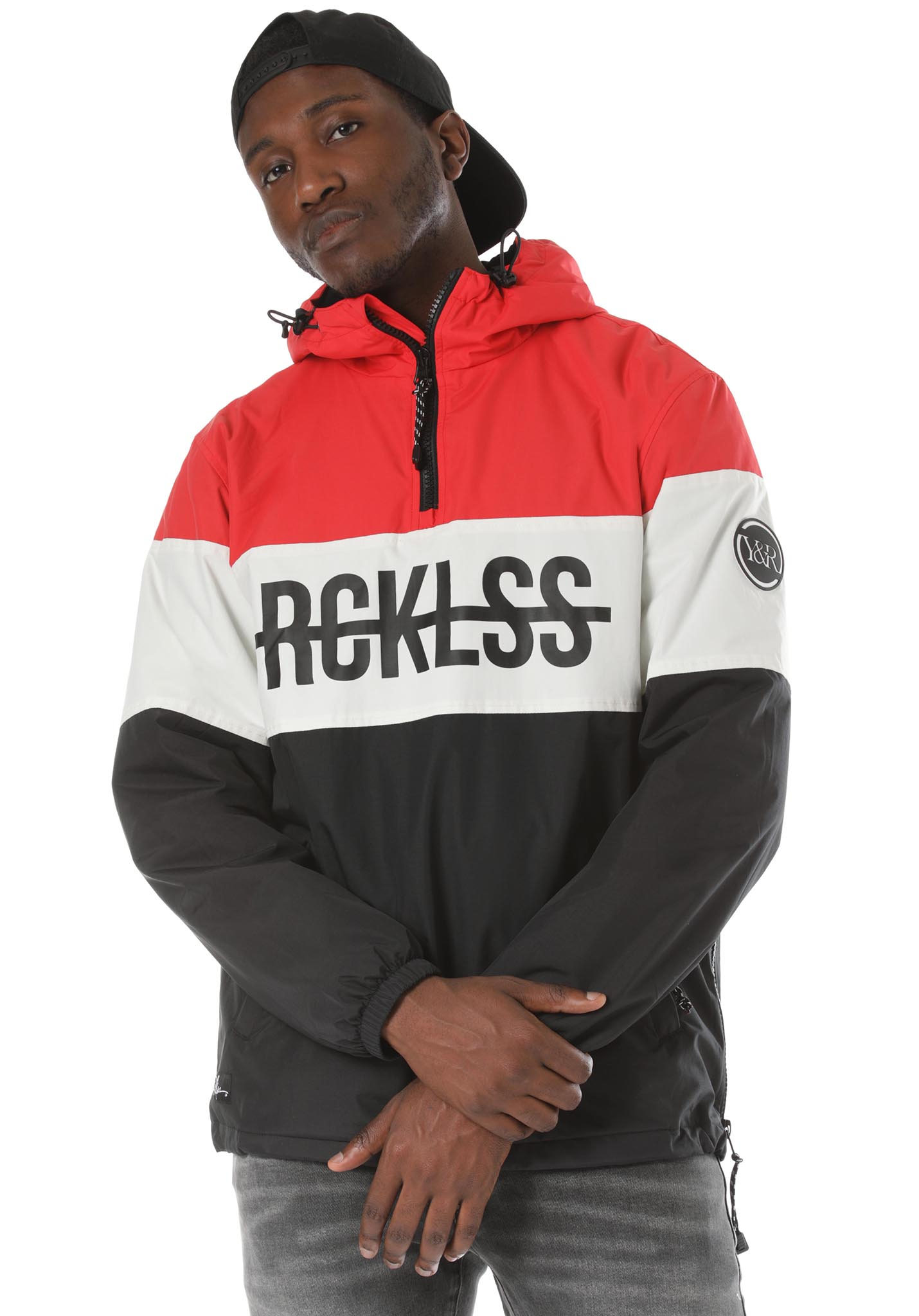 Young and Reckless Pull Over Anorak Jacke poppy red  XXL