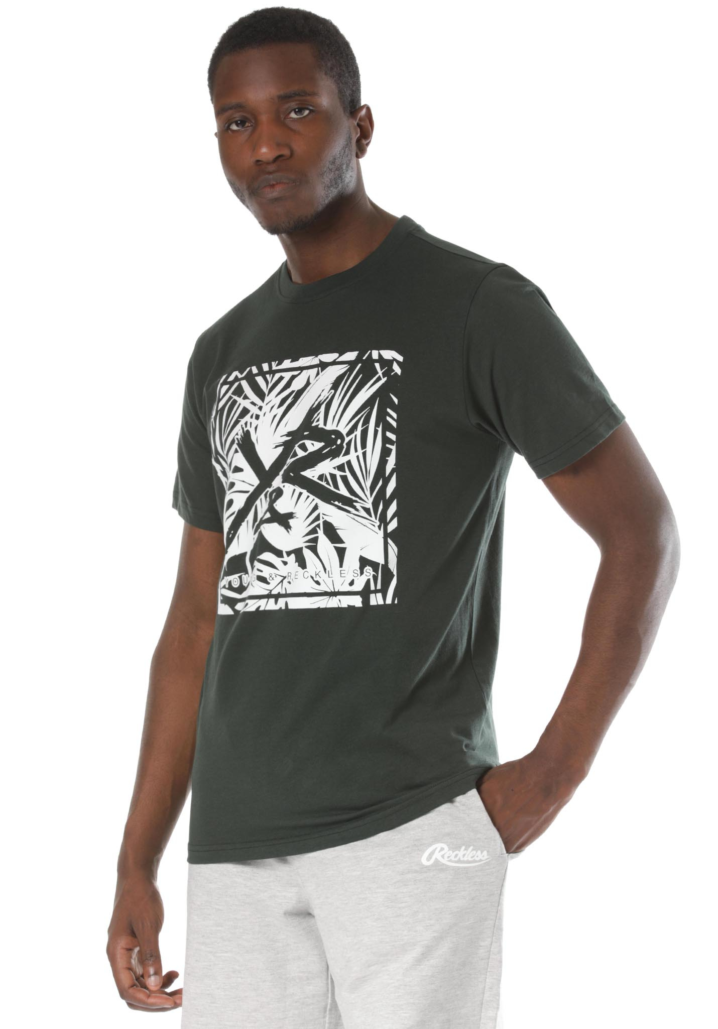 Young and Reckless Square Logo Griffon T-Shirt forest green XXL