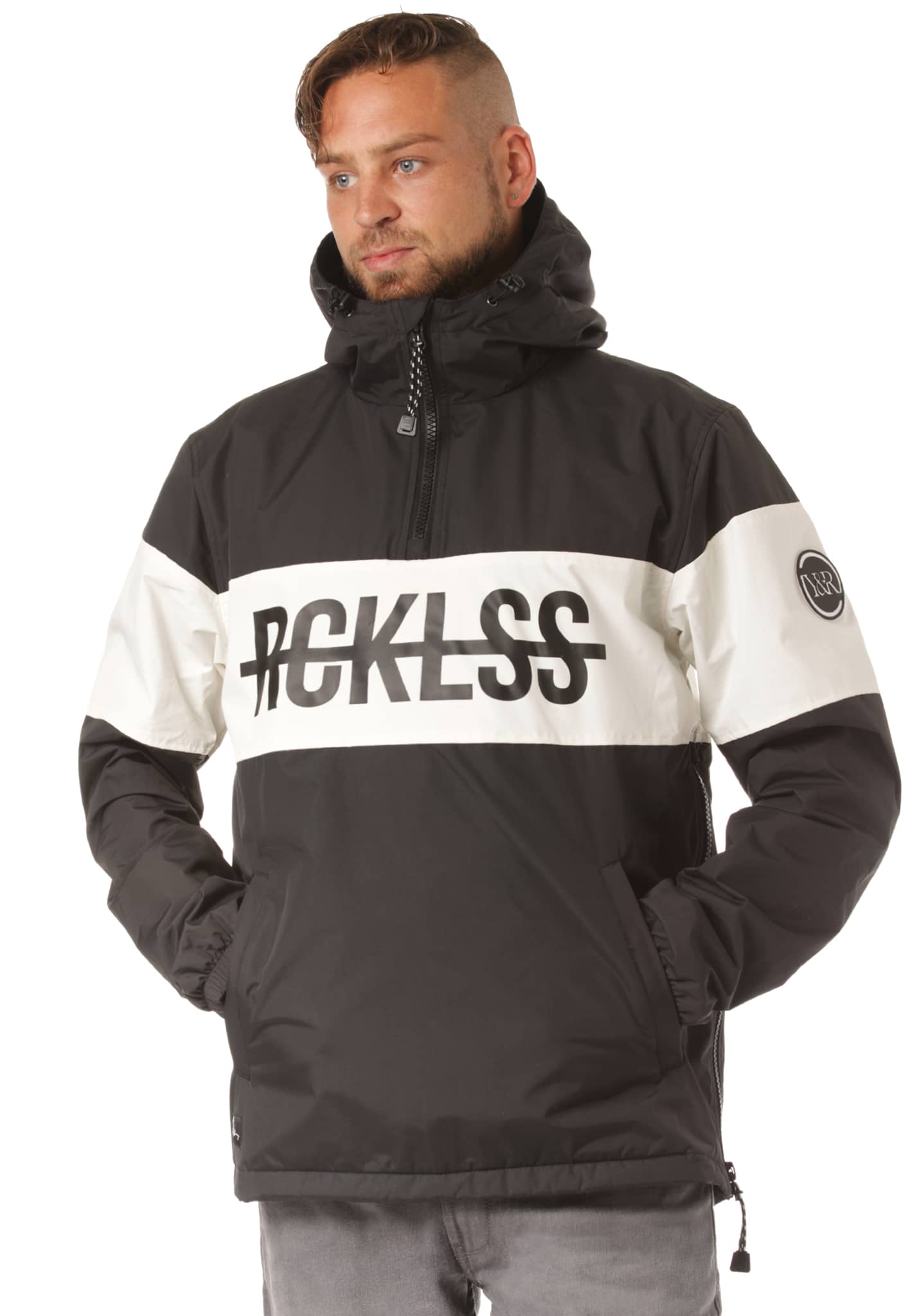 Young and Reckless Pull Over Anorak Jacke black XXL