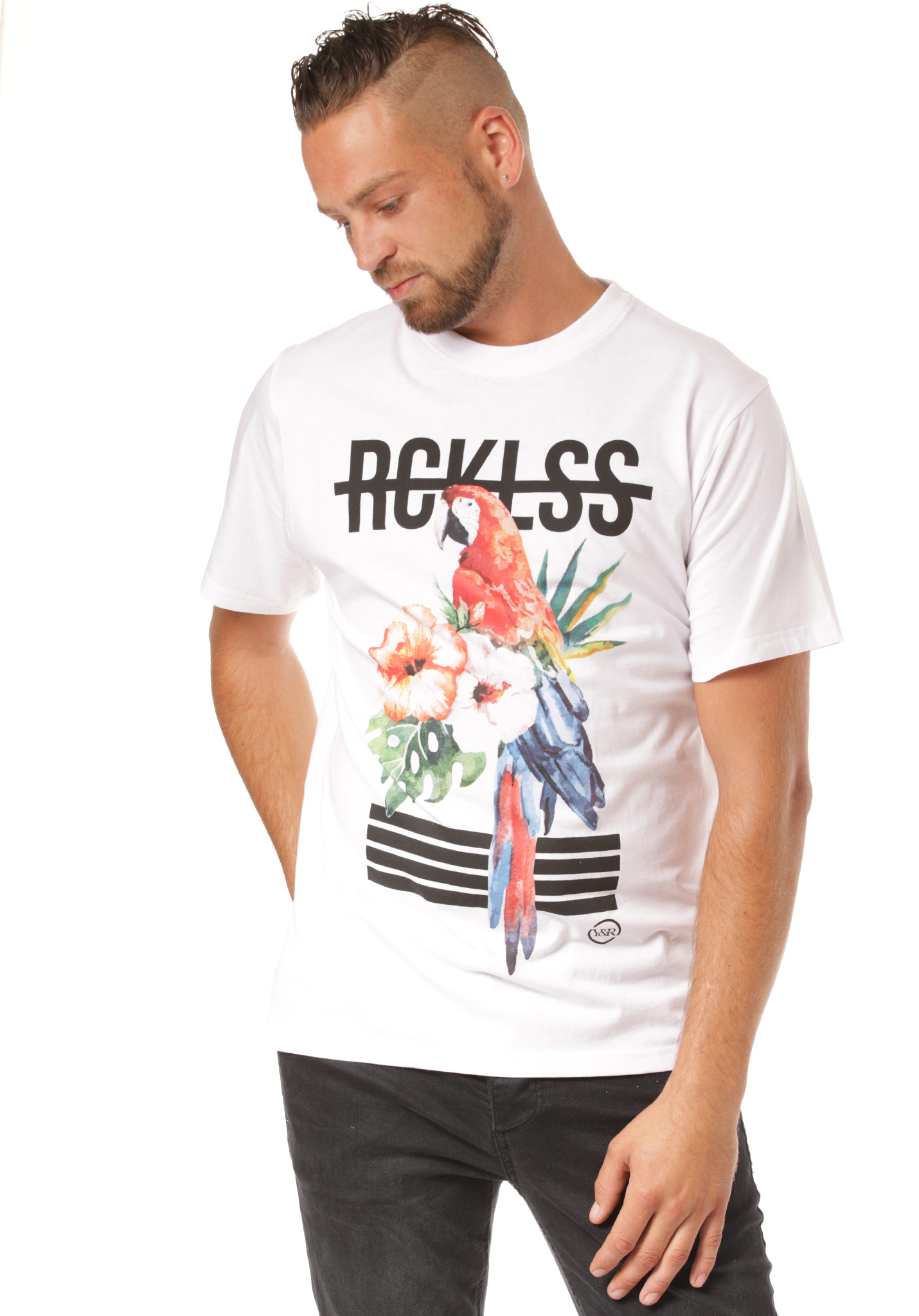 Young and Reckless Parrot T-Shirt weiß XXL