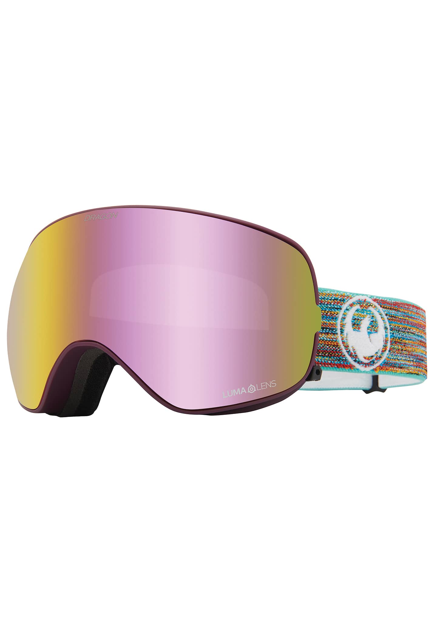 Dragon X2s Snowboardbrillen zusammen fetzen / lumalens pink ion + lumalens dark smoke One Size