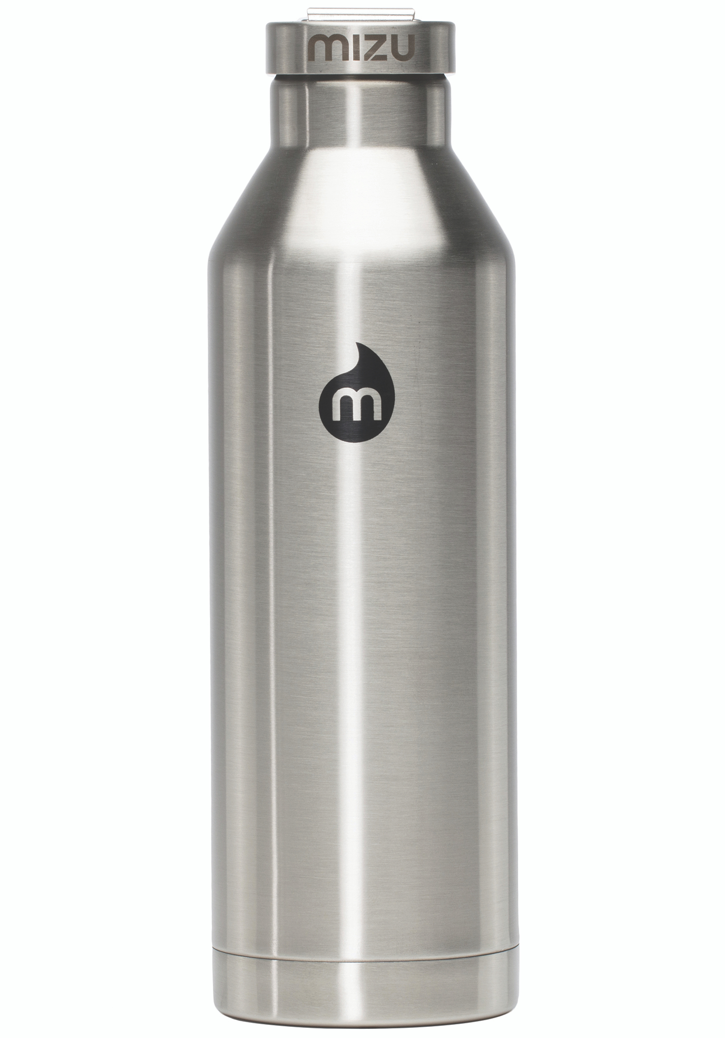 Mizu V8 - 800ml Trinkflaschen rostfrei w schwarz w sst cap One Size