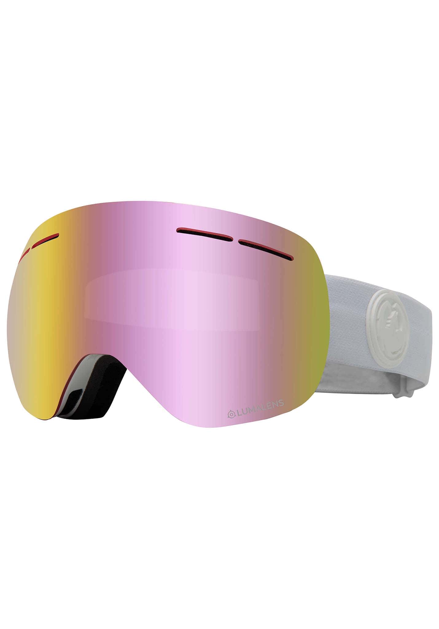 Dragon X1s Snowboardbrillen whiteout/ lumalens pink ion + dark smoke One Size