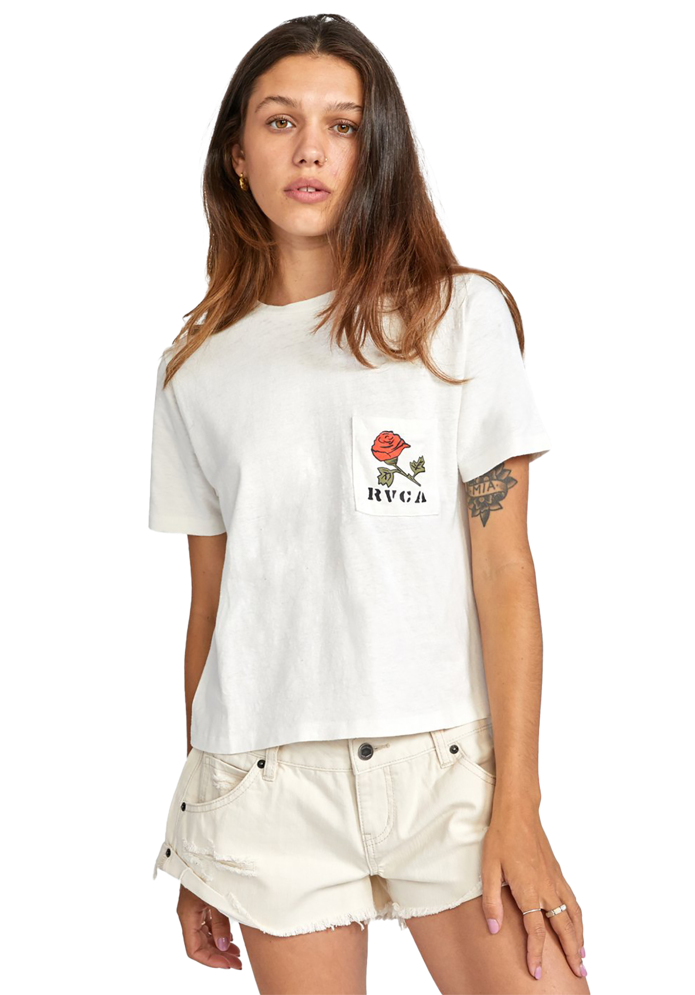 Rvca Forever T-Shirt vintage white S
