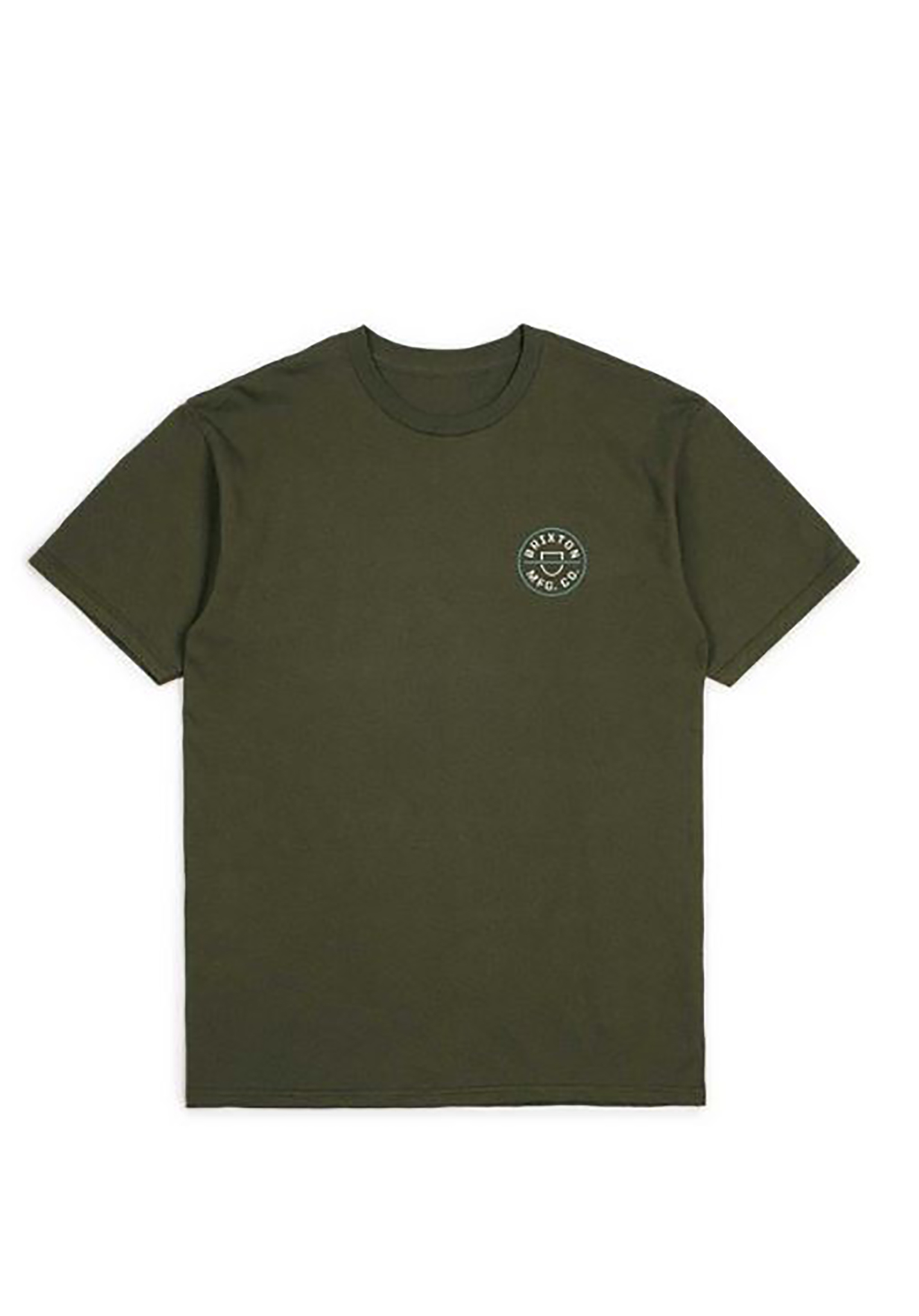 Brixton Crest II T-Shirt militärolive/weiß L