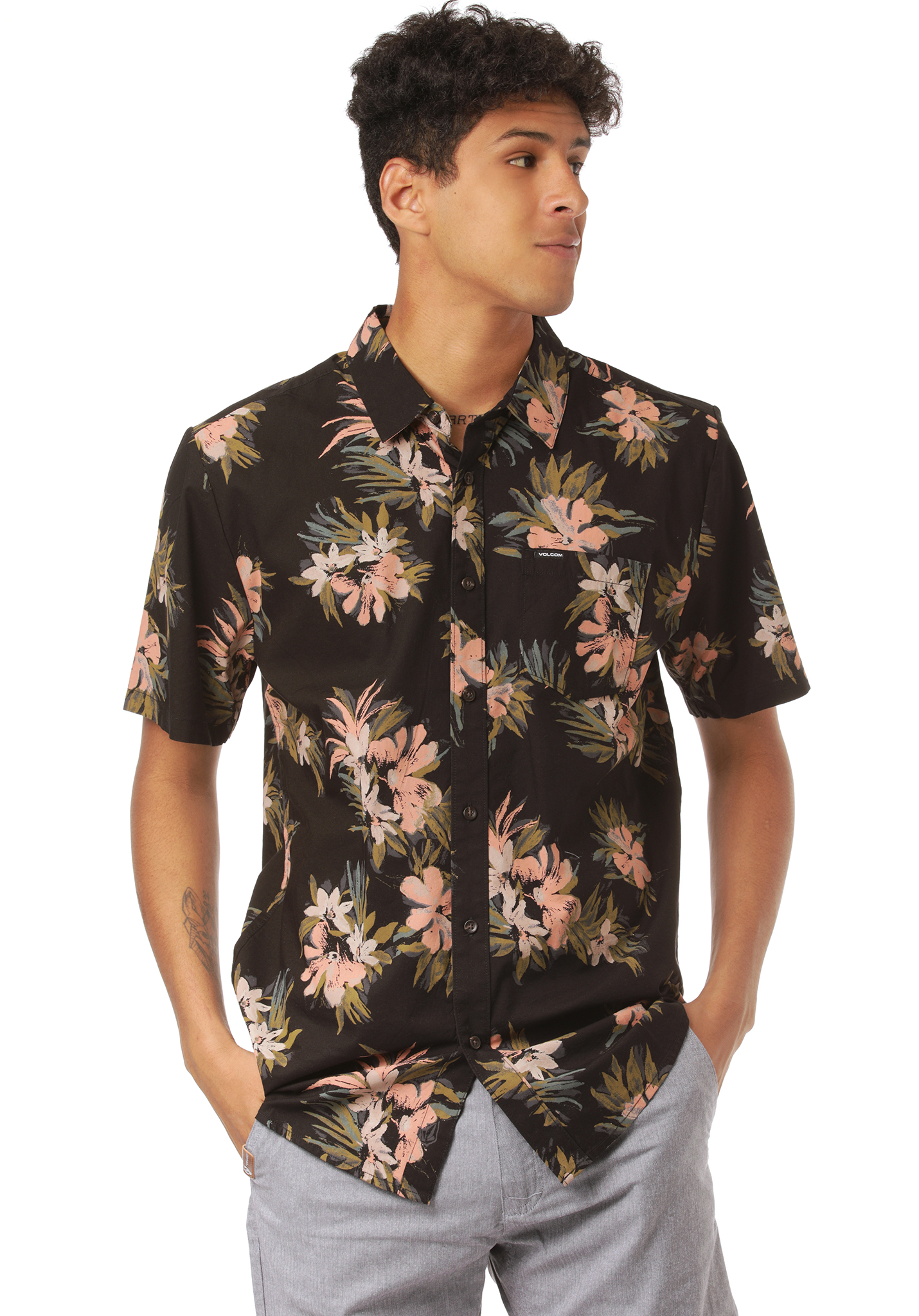 Volcom Floral With Cheese Hemd black L