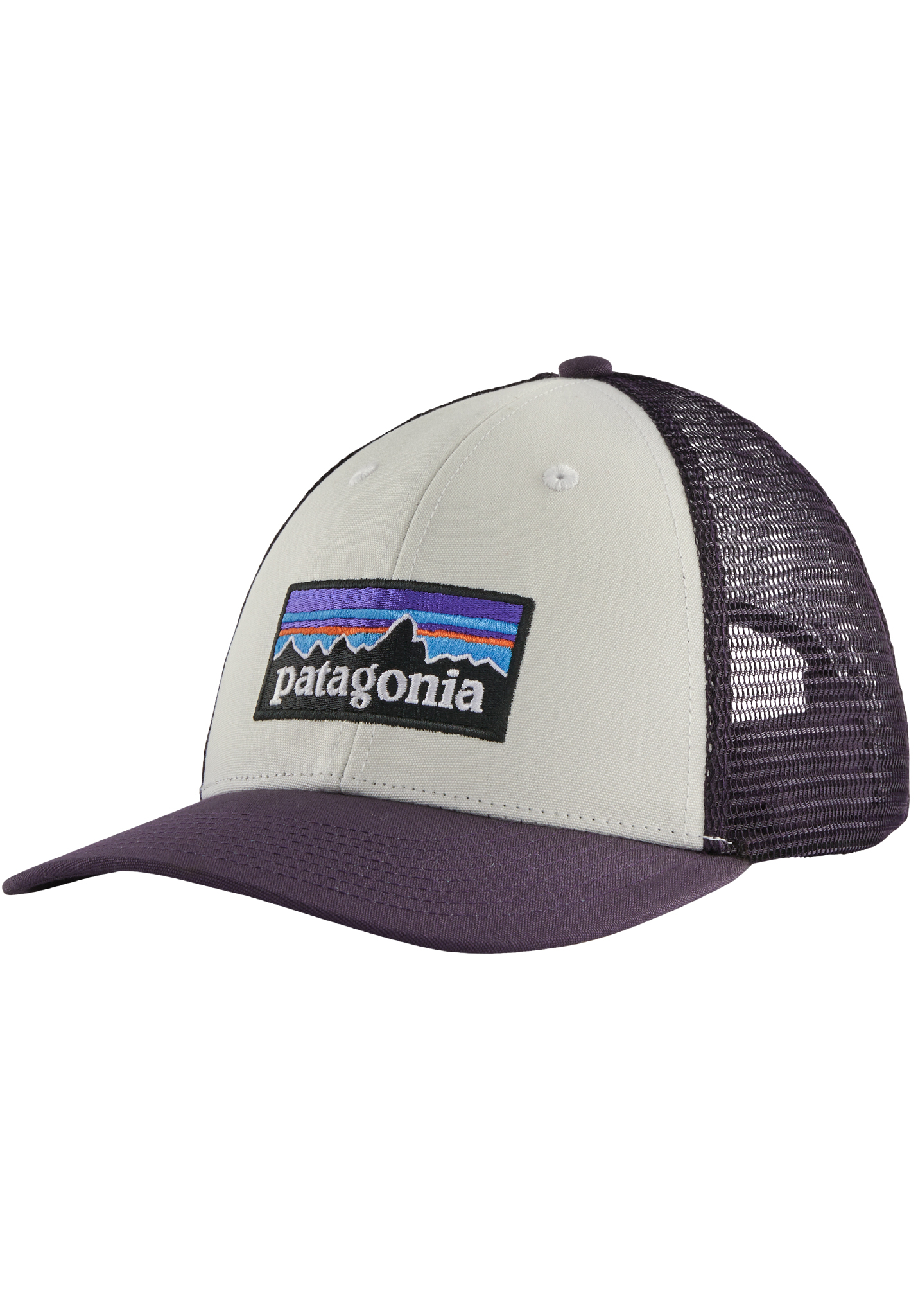 Patagonia P-6 Logo LoPro Strapback Cap weiß mit purpur/piton One Size