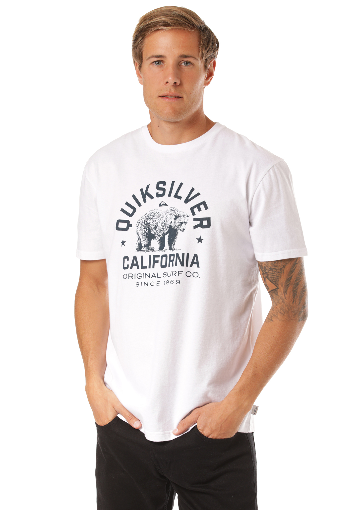 Quiksilver Ca Triedn Bear T-Shirt white XXL