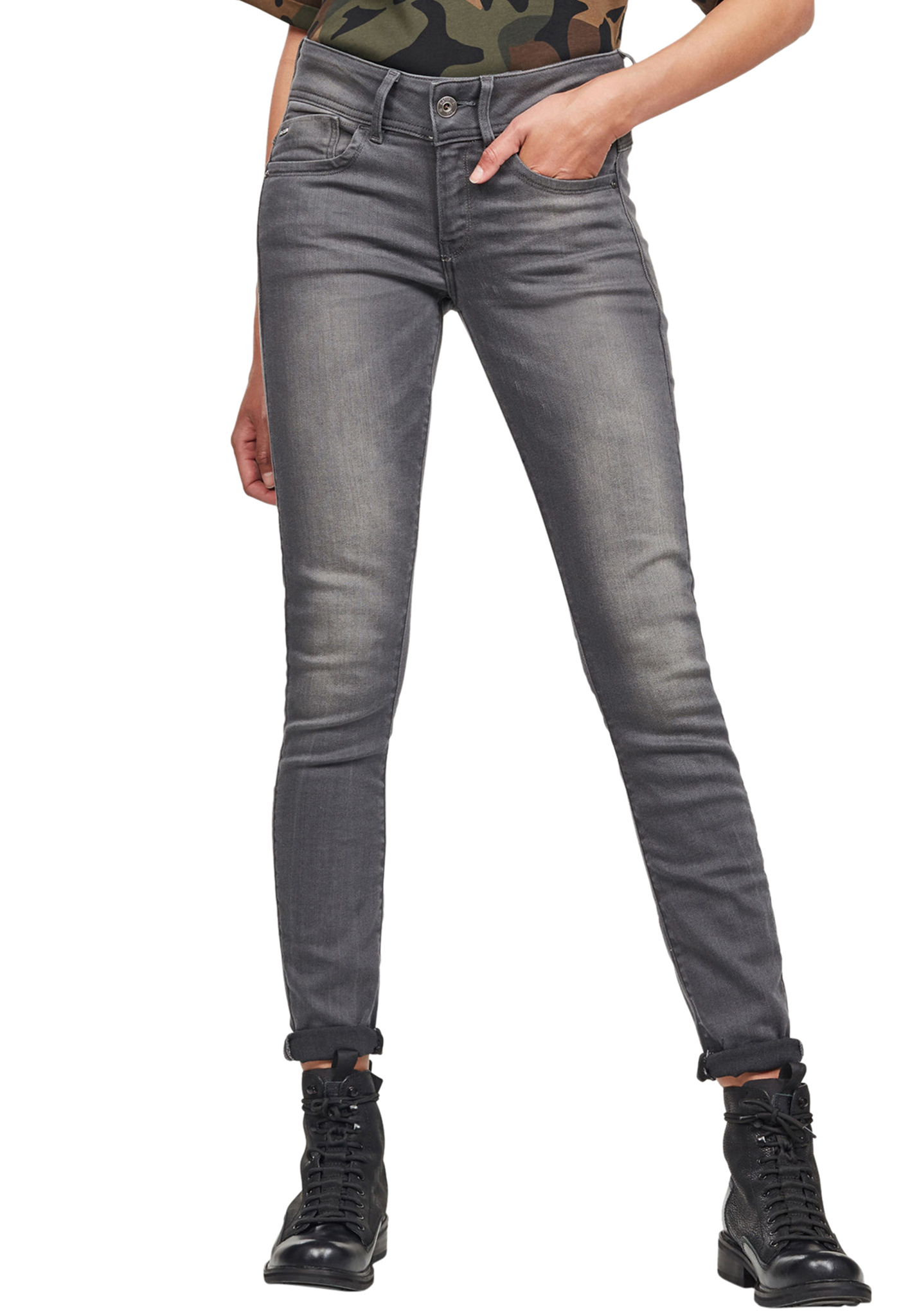 G-Star Lynn Mid Skinny Slander Grey R Superstretch Skinny Jeans weiß 31/28