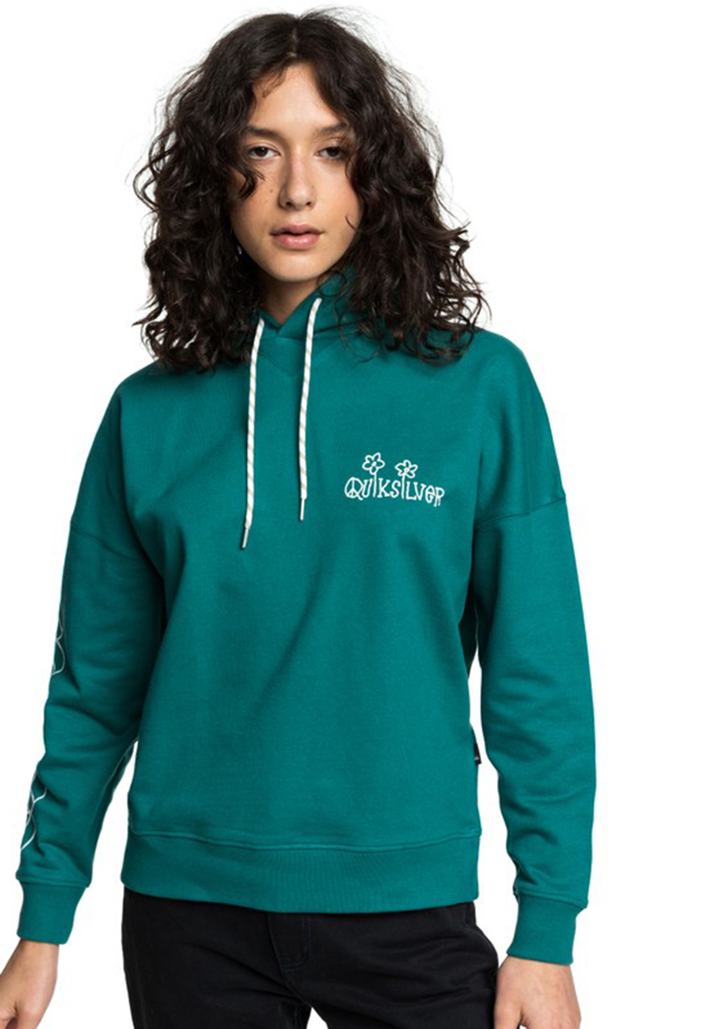 Quiksilver Og Boxy Hoodies teal green M
