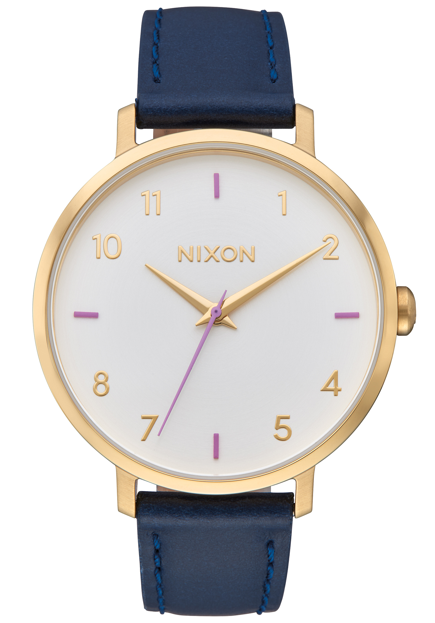 Nixon Arrow Lthr Uhr grau / marineblau One Size