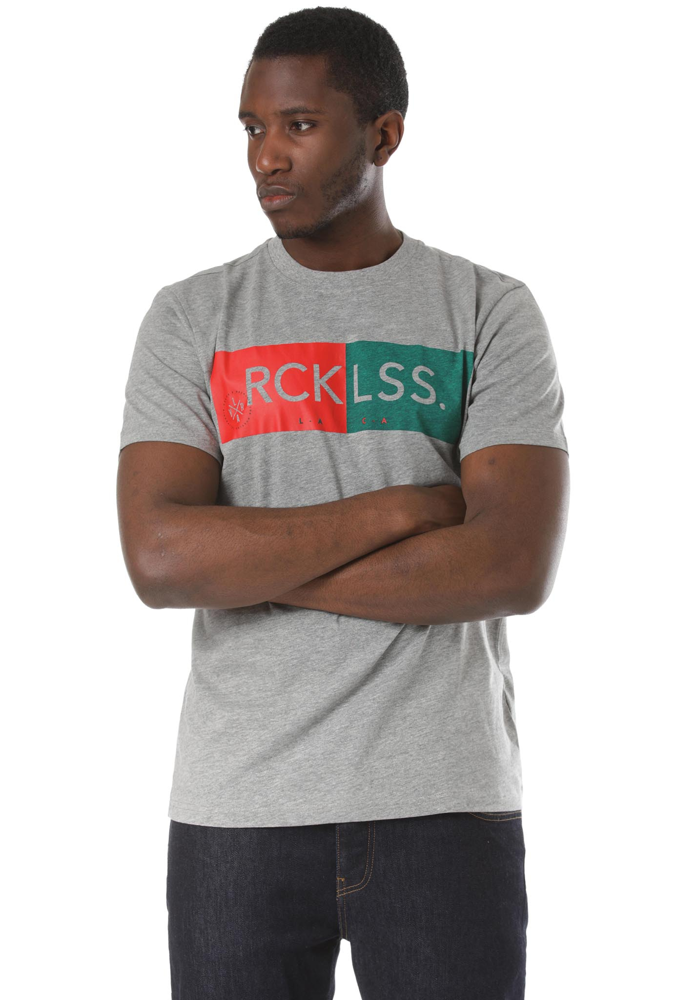 Young and Reckless Stamp T-Shirt lt. grey melange XXL