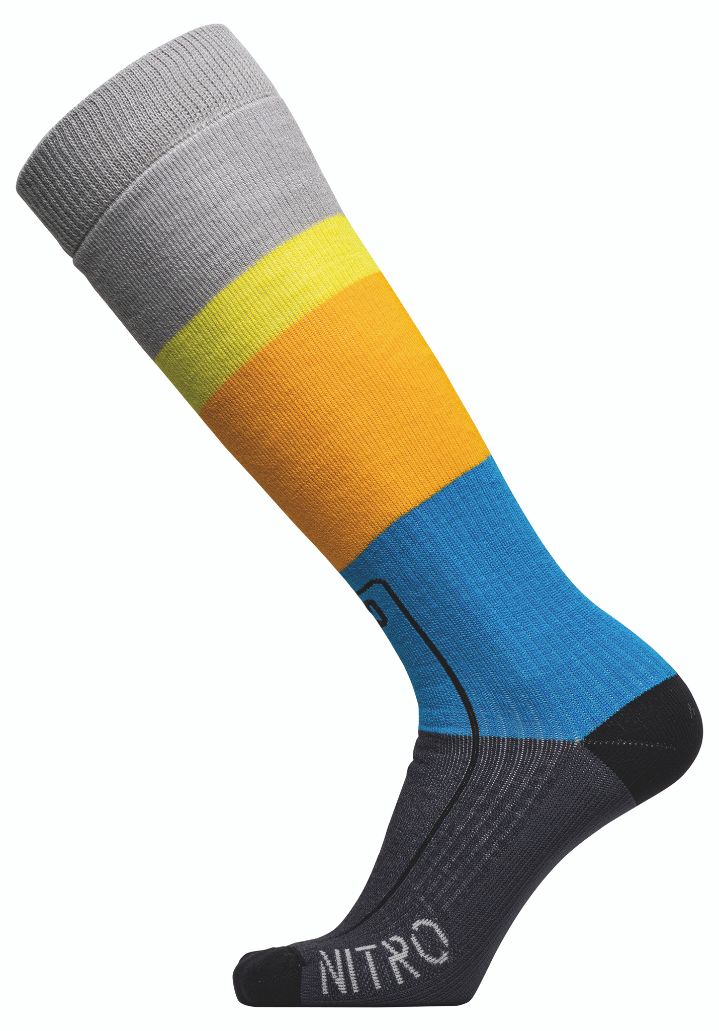 Nitro Cloud 5 Lange Socken grau-gelb-blau-karamell L