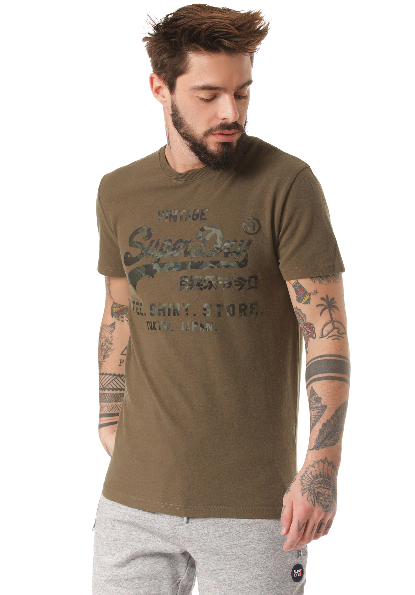 Superdry Vl Bonded T-Shirt chive S