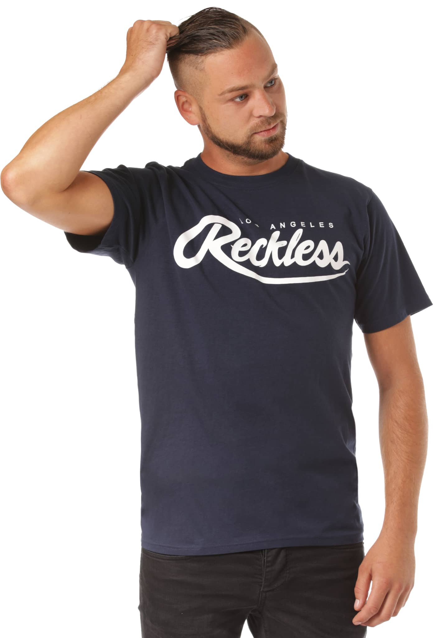 Young and Reckless Big R Script T-Shirt navy XXL