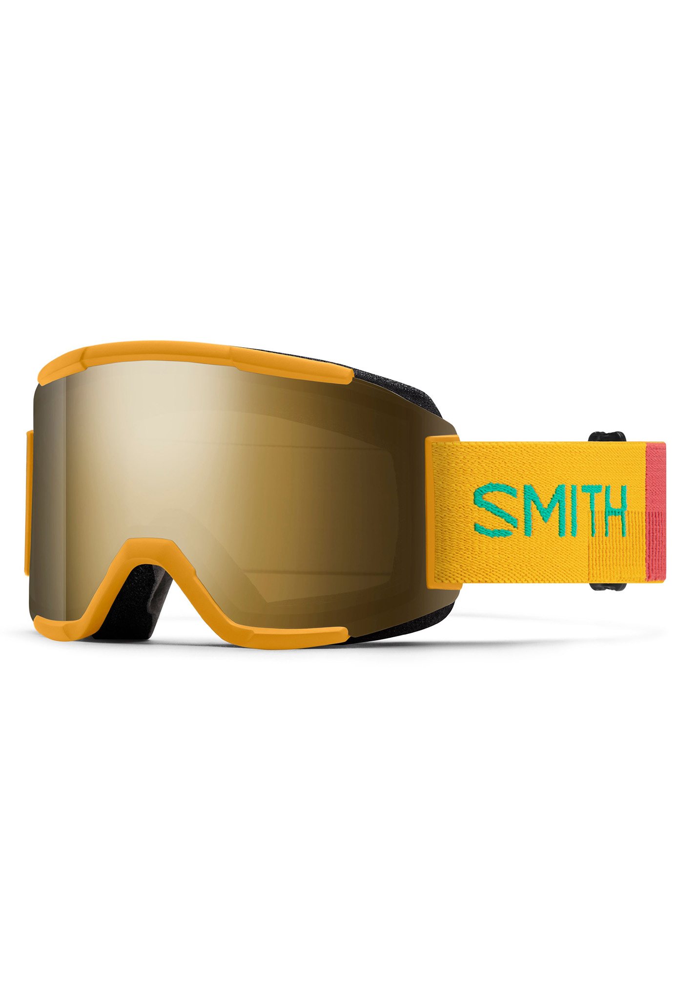 Smith Squad Snowboardbrillen safranfarbene landschaft/sonne schwarzgold spiegel One Size