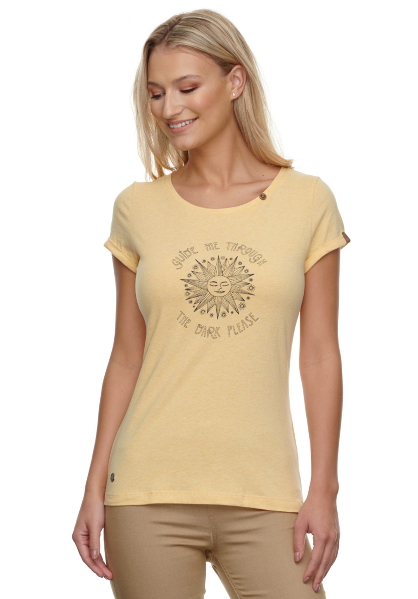 Ragwear Florah Print Organic T-Shirt yellow XL