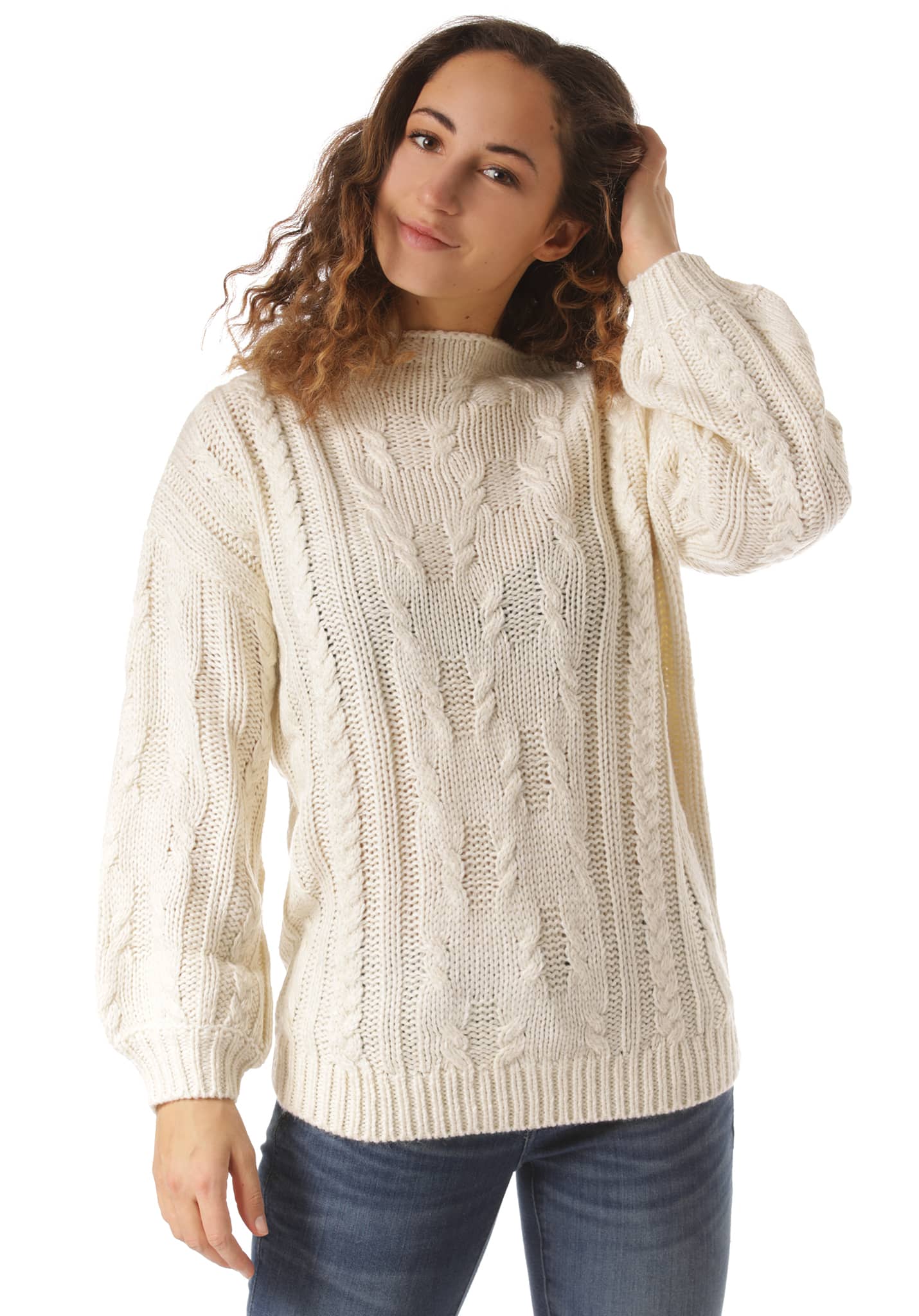 Rusty Folklore Chunky Knit Sweatshirts vintage cream XS