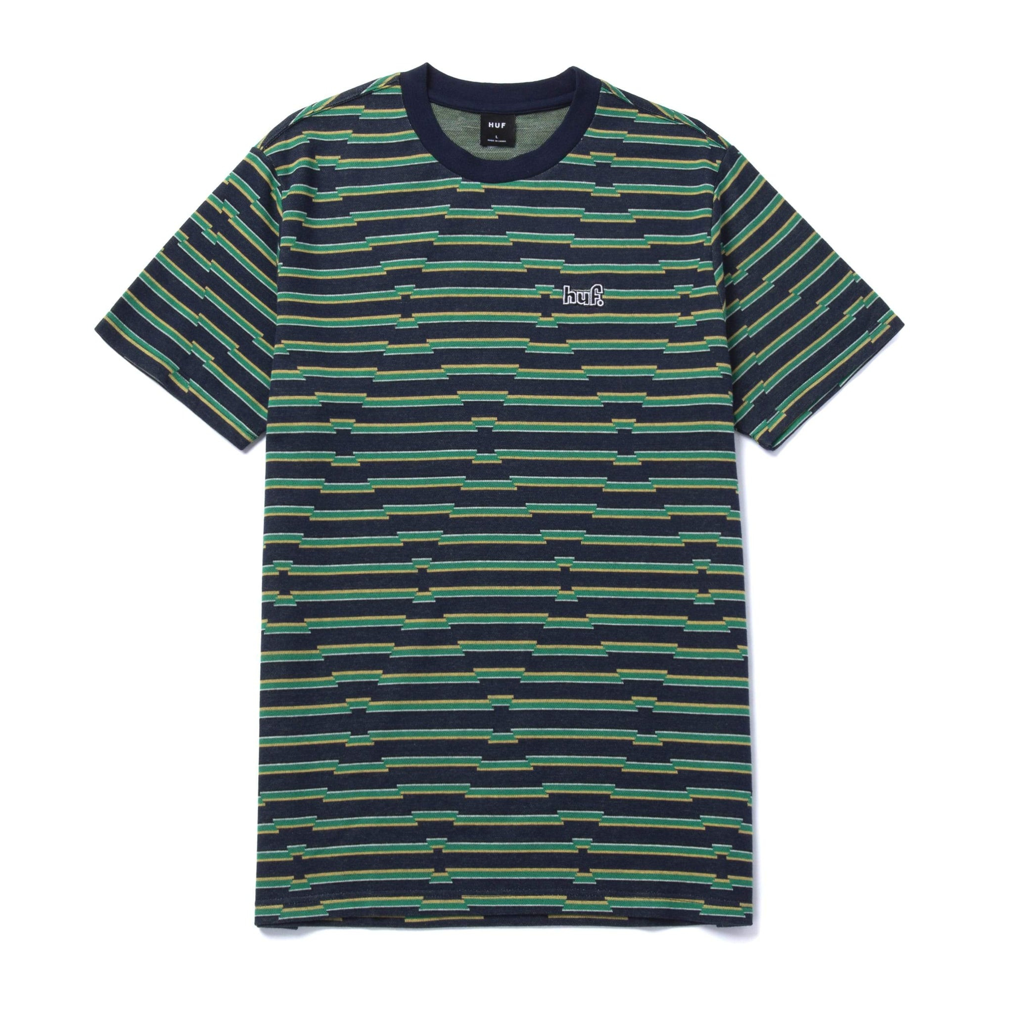 HUF Glenn Stripe Knit T-Shirt navy blazer XL