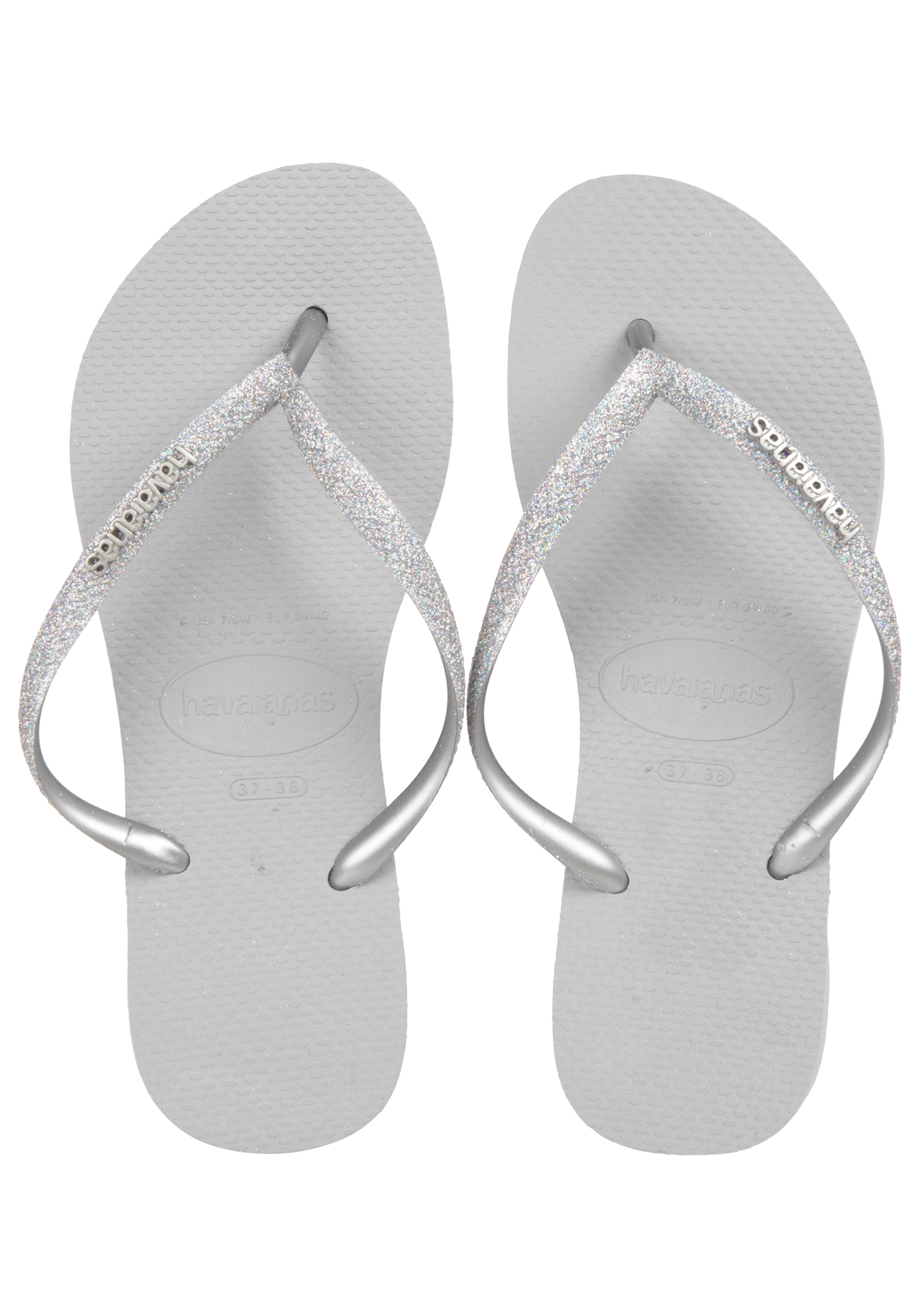 Damen Schuhe Flache Schuhe Zehentrenner und Badelatschen Havaianas Slim Glitter II Zehentrenner in Schwarz 